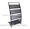 Mobile Black Literature Magazine Display Racks Brochure Holder