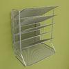 Office Mesh Magazine Display Racks Desk Organizer With 6 Tray