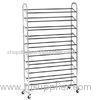 Durable Wire Floor Shoe Display Racks Hotel Furniture , 10 Layer