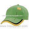 Azo-Free Green 6 Panel Cotton Racing Baseball Caps With 3d Embroidery For Women / Kids