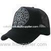 3D Embroidered Cool Hip Hop Caps For Kids , 6 Panels Cotton / Acrylic Flat Brim Strap Back Hats