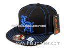 100% Cotton 52cm 3d Embroidery Hip Hop Caps For Kids 5 Panels , Curve Brim