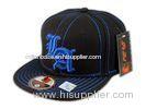 100% Cotton 52cm 3d Embroidery Hip Hop Caps For Kids 5 Panels , Curve Brim