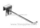 Silver Single Rod 45 Degree Zinc Plated Pegboard Hook For Shop