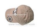 Brown Long Visor Brim Protector Hard Baseball Caps And Hats , Striped Plat / 3d Embroidery