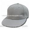 Metallic Embroidery Flat White Visor Baseball Cap With 100% Heavy Brushed Cotton Or T / C