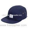 Dark Blue Strap Back Hats With Embroidered Logo For Men With Velcro Buckle