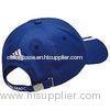 Blue Advertising Strap Back Hats 58cm With Embroidered Logo For Promotion