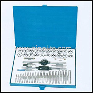 46pcs Metric & inch tap and die set in metal case