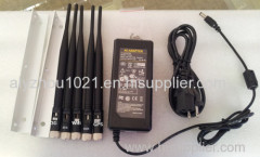5 band power adjustable Wifi GPS GSM 3G mobile signal jammer blocker isolator shield,IR remote control