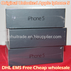 Cheap wholesale DHL Free original new Apple Iphone 5 sealed factory unlocked mobile phone