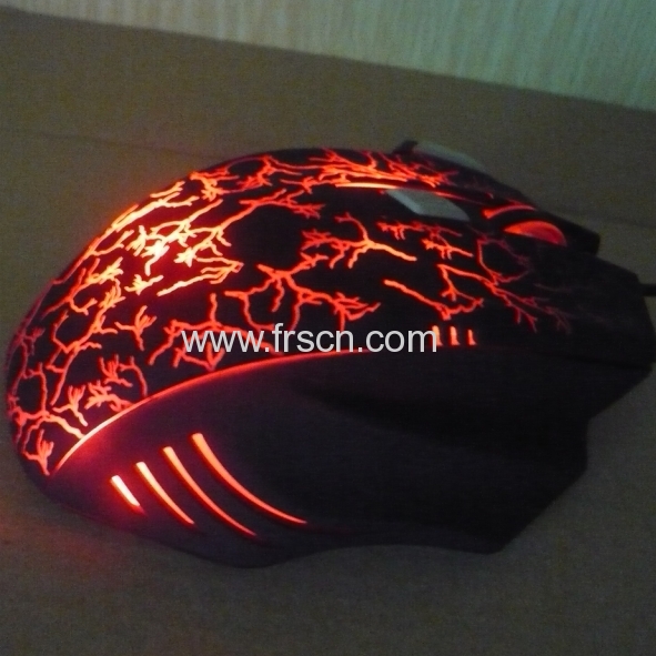 3200DPI ergonomic big size 7D optical gaming mouse with fire key/six color breathing LED