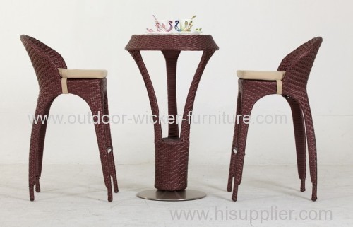 wicker bar table and chair