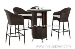 Rattan bar chair with high table