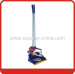 Fixed steel handle Dustpan and Broom with Yellow and Blue