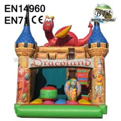 Party Dinosaur Giant Inflatable Castle Slide