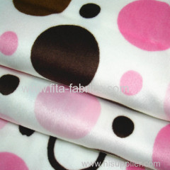 Dots printed soft velboa fabric