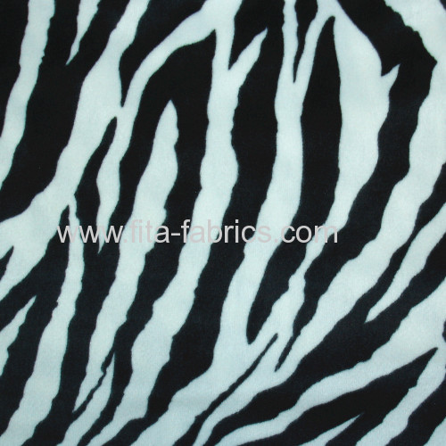 Zebra-stripe printed minky fleece