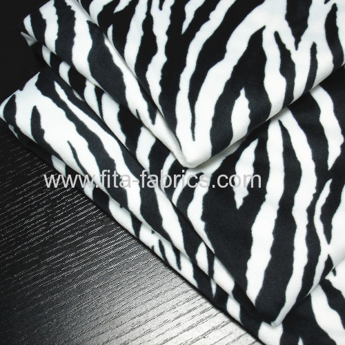 Zebra-stripe printed minky fleece