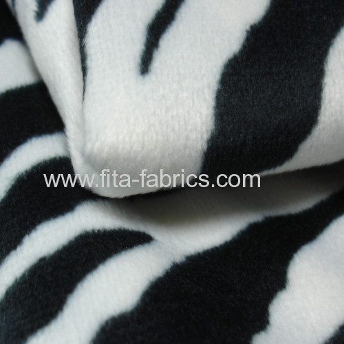 Zebra-stripe printed minky fleece