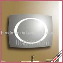 round shape led mirror supplier silve mirror metal frame