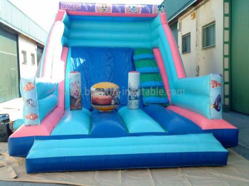 Blue Bouncer Jump Car Inflatable Slide