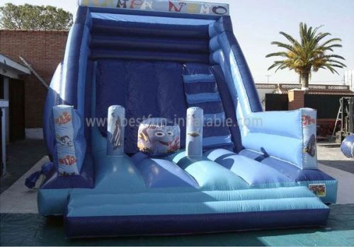 Blue Super Rampa Inflatable Slide Jumper Combo