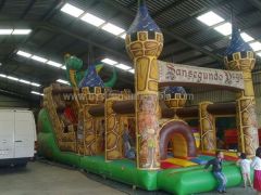 Full Printing Dragon Inflatable Castle And Slide