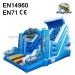 Blue Wavy Inflatable Slide For Sale
