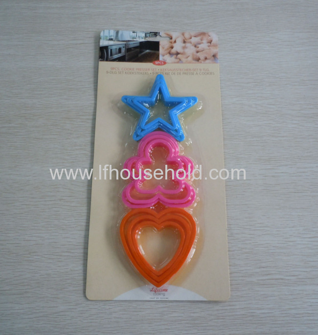plastic cookie cutters set of 9pcs child shape heart shape star shape