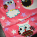 The owl printed short plush fabric