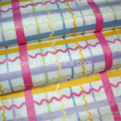Polyester gingham check and soft velboa fabric