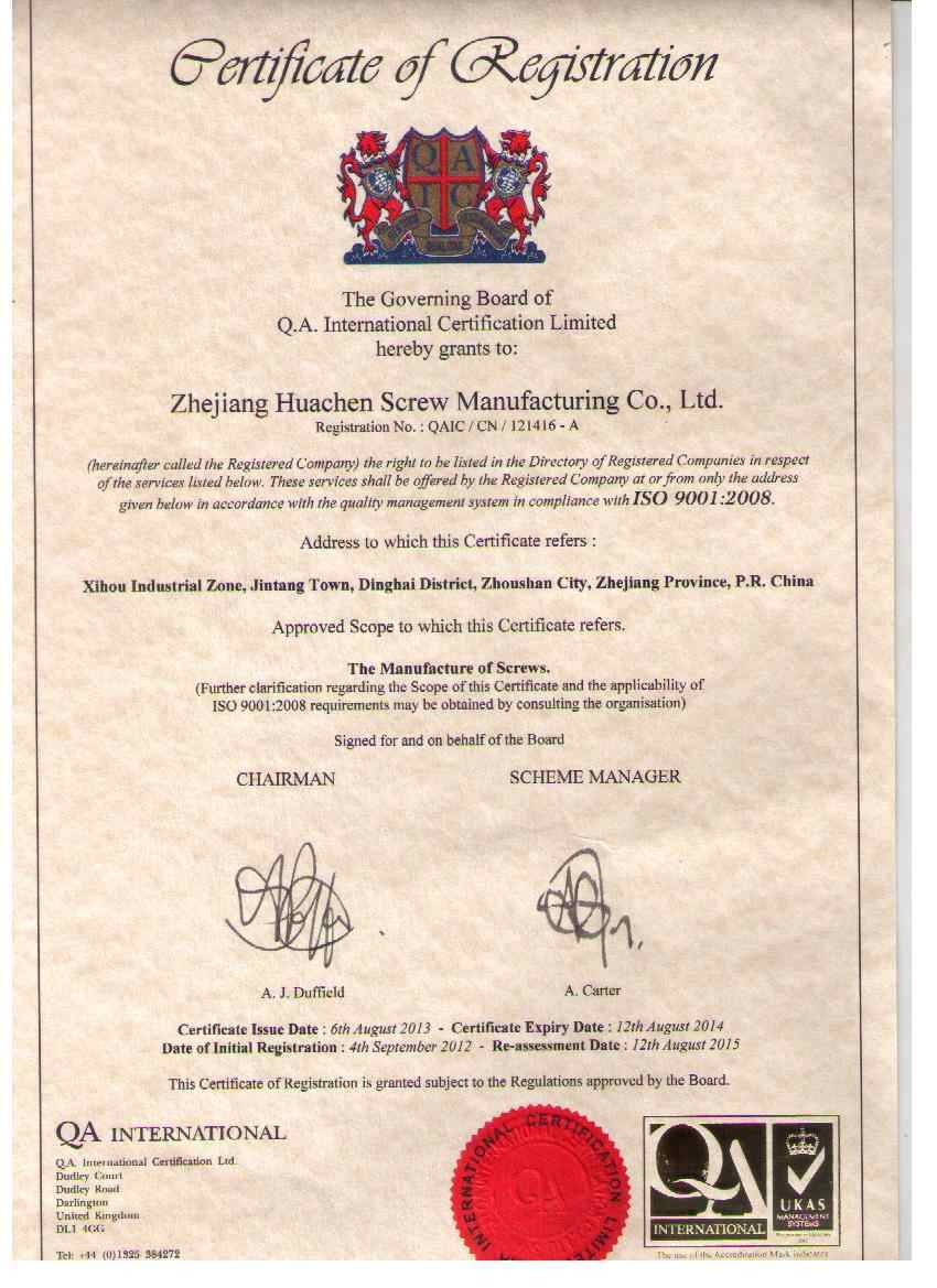 ISO 9001:2008 Certificate