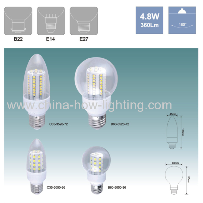 2013 NINGBO new E14 4.8W 430LM LED bulb
