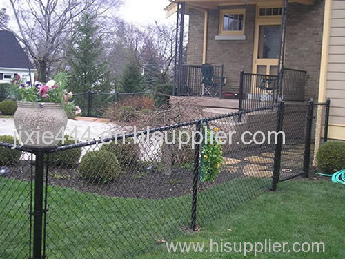 Black chain link fence ideal for residential and commercial uses