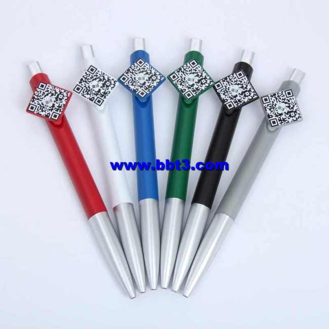 New promotional ballpen with dimensional code on clip