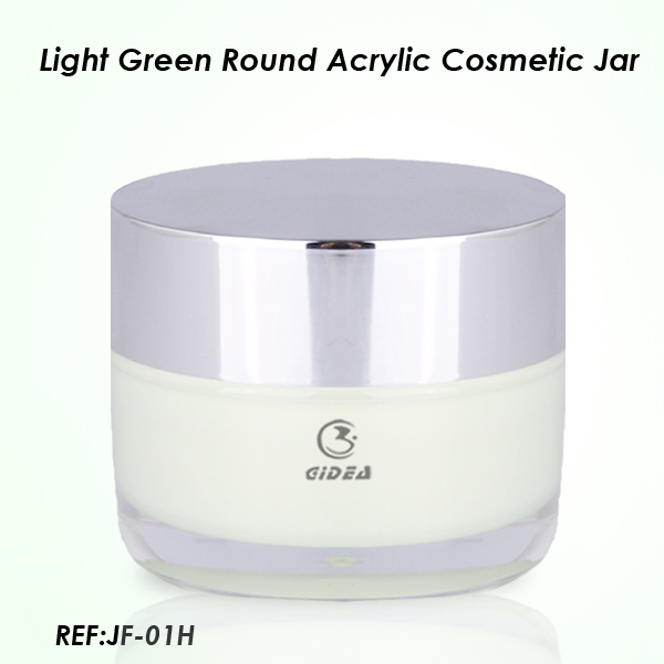 Green round cosmetic bottles and jars wholesale