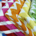 Zigzag printed soft velboa fabric