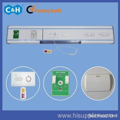 Hospital patient using Bed head console for hospital gas supply