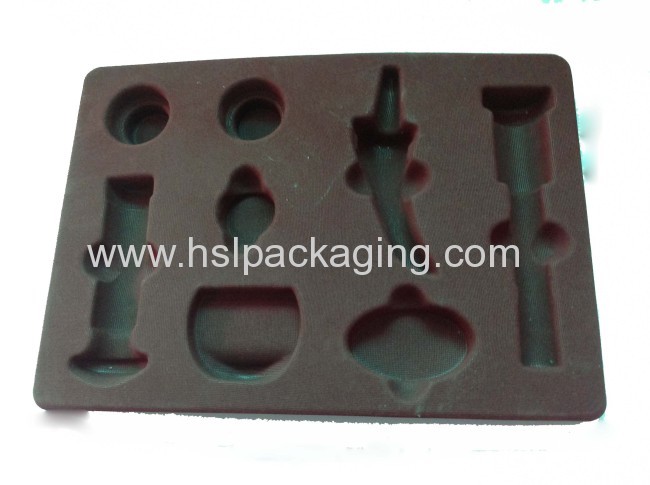 cosmetic container flocking blister tray