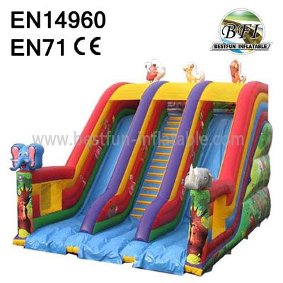 Double Lanes Inflatable Elephant Slide Party Rental