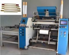 Automatic extended core stretch film rewinder machine