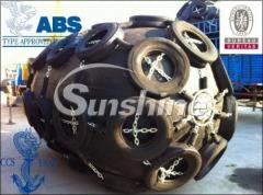 floating marine rubber boat fender with tire chain