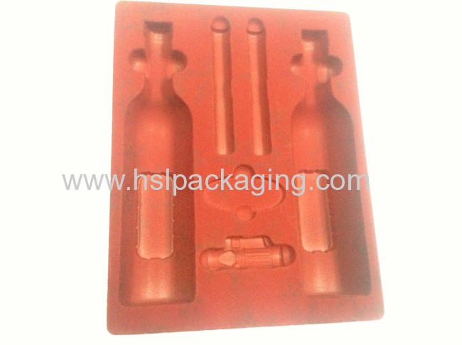 2013 factory price and fine wholesale PS plastic flocking wine tray