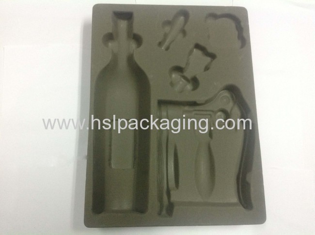 2013 factory price and fine wholesale PS plastic flocking wine tray