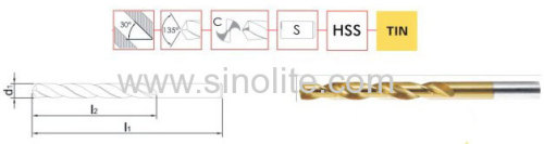 HSS Drill Bits, Fully ground, titanium finish DIN338 135 split point