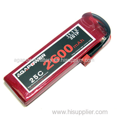 AGA Power 11.1V 2600mAh 3cells Lipo Battery for RC Helicopter