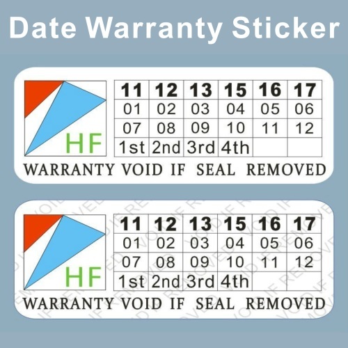 Custom Eggshell Paper Date Warranty Sticker