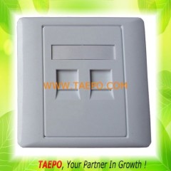 2-port 86 x 86mm AP type faceplate