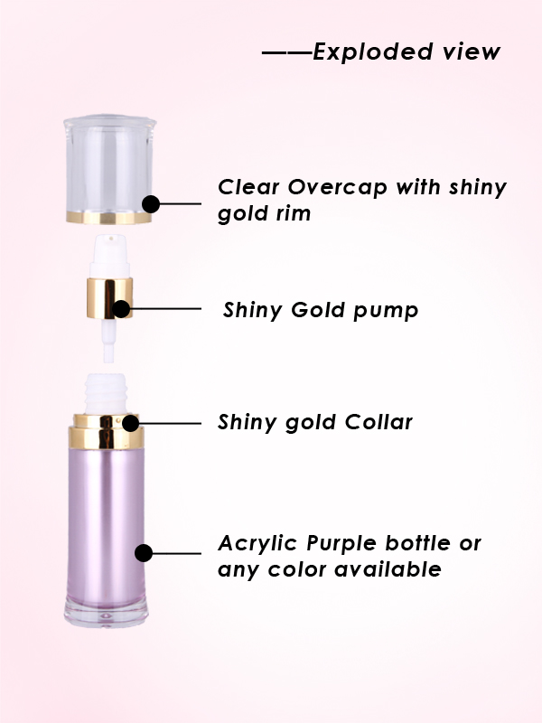 new design acrylic lotion pump bottle for cosmetic packaging in china